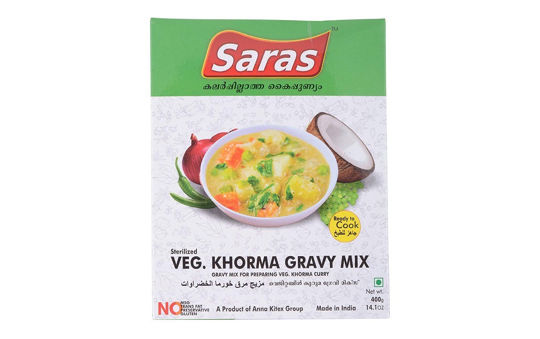 Saras Sterilized Veg. Khorma Gravy Mix   Box  400 grams